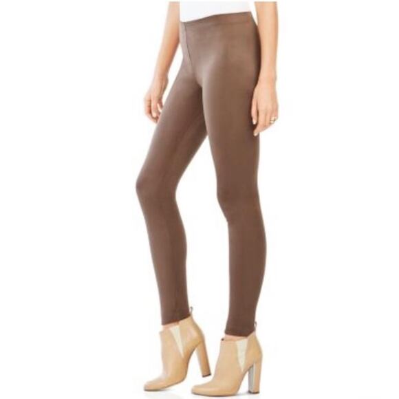 BCBGMAXAZRIA Brown Mason Faux Suede Dark Fatigue Pull On Legging Pants‎ Size XS - Picture 1 of 11